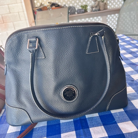 Dooney & Bourke Handbags - Dooney & Bourke Navy Leather Satchel